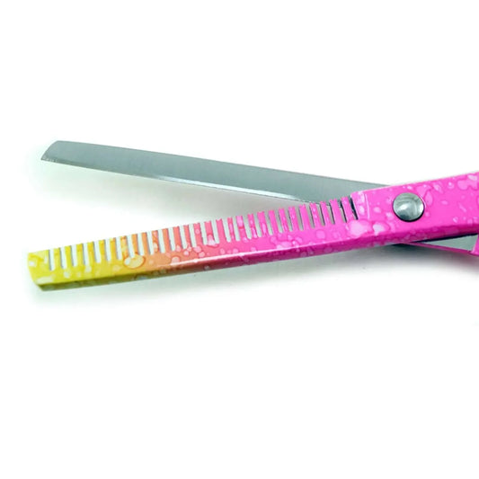 Pink Single Thinning Barber Scissors 6"