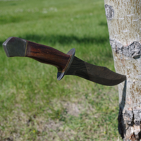 13" Damascus Steel Knife – Rosewood Handle & Steel Guards