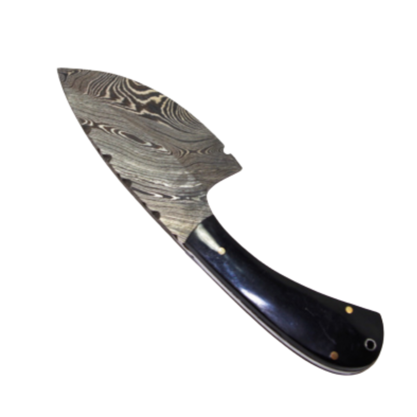 8" Handmade Damascus Skinning Knife – Leather Sheath by Grace Knives