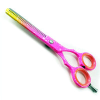 Pink Single Thinning Barber Scissors 6"